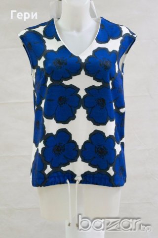Бяла блуза на сини цветя марка Top Secret	, снимка 2 - Тениски - 18221256