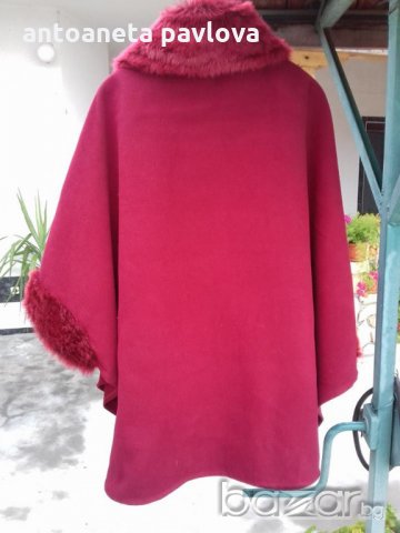 Разкроено палто с отделна яка и екокожа, снимка 8 - Палта, манта - 19773653