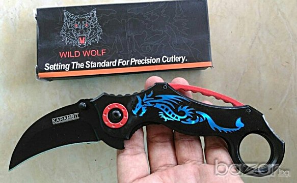  Сгъваем нож /карамбит/ Син дракон, снимка 7 - Ножове - 17644370