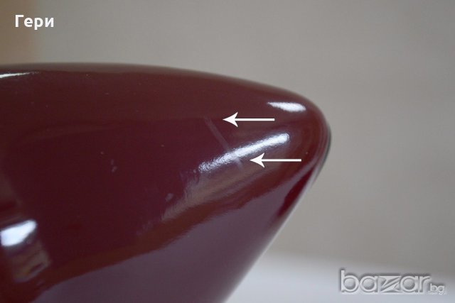 Елегантни лачени обувки от еко кожа в цвят бургунд Suheym, снимка 7 - Дамски обувки на ток - 18634021