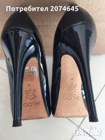 Aldo обувки на ток от черен лак с платформа N38, снимка 6 - Дамски обувки на ток - 22787663