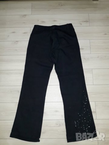 Тъмно сини дамски дънки с пайети марка Oltre внос от чужбина, снимка 3 - Дънки - 23704300