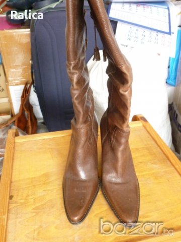 Елегантни ботуши от дебела телешка кожа, снимка 5 - Дамски ботуши - 20411724