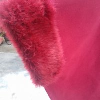 Разкроено палто с отделна яка и екокожа, снимка 3 - Палта, манта - 19773653