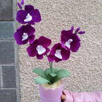 Цветя от хартия-орхидея, снимка 2 - Изкуствени цветя - 24675846