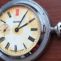 Руски джобен часовник Molnija, снимка 5 - Антикварни и старинни предмети - 20376929