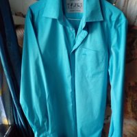 Синя риза Moods of Norway с бродерия на ръкавите , снимка 1 - Ризи - 24445926
