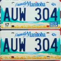 Канадски Автомобилни Регистрационни Номера Табели MANITOBA КАНАДА Чифт Комплект, снимка 2 - Колекции - 20287612