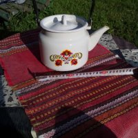 Стар емайлиран чайник #4, снимка 3 - Антикварни и старинни предмети - 25578591