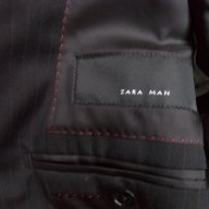 Черно раирано мъжко сако Зара, снимка 7 - Сака - 11657251