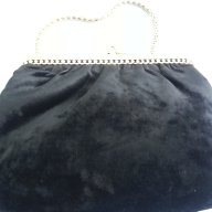   дамска чанта клъч черно кадифе, снимка 3 - Антикварни и старинни предмети - 11103141