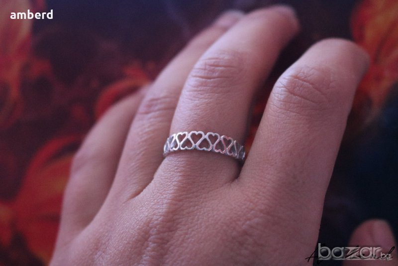 Изключително нежен сребърен пръстен R022, снимка 1