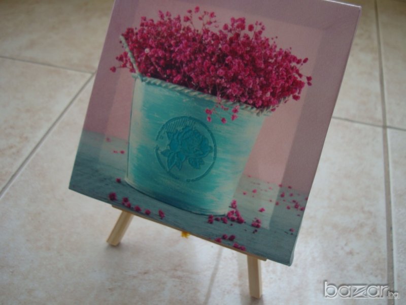 малък дървен статив за картина , снимка 1