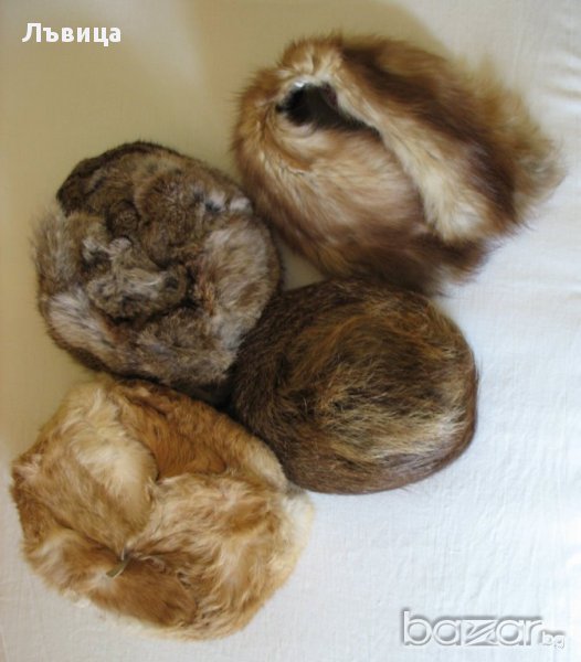 Нови кожени шапки мъжки и дамски и яка от норка - естествен косъм, снимка 1