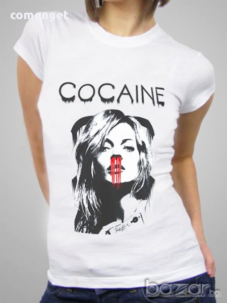  Уникална дамска тениска по модел на COCAINE CAVIAR! Бъди различна, поръчай модел по твой дизайн!, снимка 1
