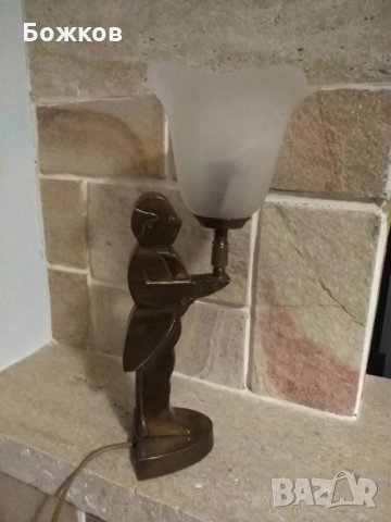 Настолна нощна лампа бронз статуетка, снимка 10 - Настолни лампи - 13232104
