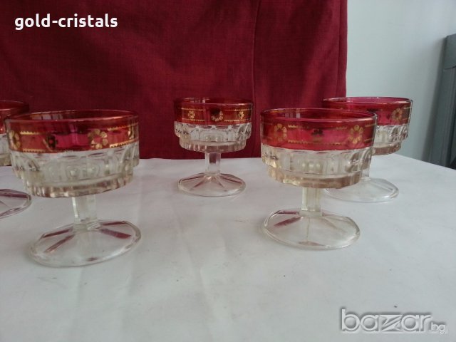 Ретро чаши италия с позлата, снимка 7 - Антикварни и старинни предмети - 19846396