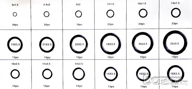 О пръстени за ремонт на автоклиматици комплект 270 броя, снимка 2 - Аксесоари и консумативи - 8845016
