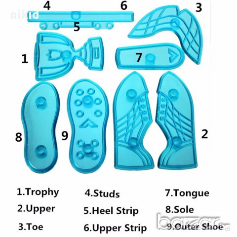 спортни форми маратонки обувки обувка купа резци за украса фондан торта, снимка 2 - Форми - 13538901