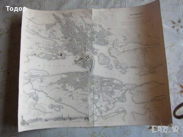 Стара карта Стокхолм 1836, снимка 7 - Колекции - 25432967