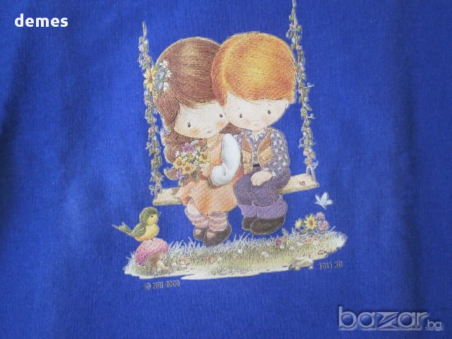 Ватирано детско поло в турско синьо с щампа, ново, номер 30 , снимка 4 - Детски Блузи и туники - 15551303