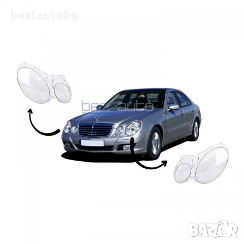 Стъкла / капаци за фарове за Mercedes E Клас/Class W211 - Безплатна доставка с Еконт! 