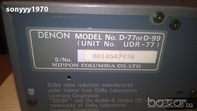 denon d-77/d-99/udr-77/cassette deck-внос швеицария, снимка 12 - Плейъри, домашно кино, прожектори - 11480378