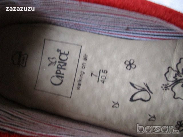 ЛОУФЪРИ на CAPRICE от ЕСТЕСТВЕНА КОЖА ЦВЯТ ЧЕРВЕН, снимка 5 - Дамски ежедневни обувки - 21143990