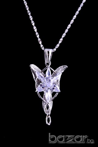 Комплект колие и брошка от Властелинът на пръстените (Lord of The Rings) колието на Arwen + листото, снимка 2 - Колиета, медальони, синджири - 7734379