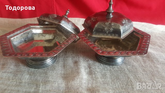 Чифт посребрени съдове., снимка 3 - Антикварни и старинни предмети - 25909561