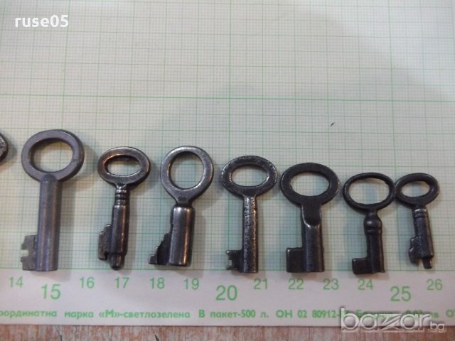 Лот от 13 бр. стари ключета за ключалки, снимка 3 - Други ценни предмети - 19956108
