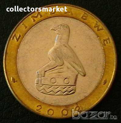 5 долара 2002, Зимбабве, снимка 2 - Нумизматика и бонистика - 14436323