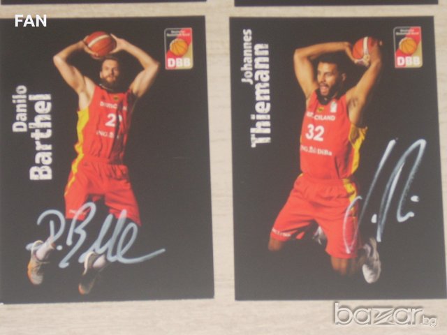 Картички с ОРИГИНАЛНИ автографи на баскетболисти от националния отбор на Германия, снимка 7 - Фен артикули - 21061556