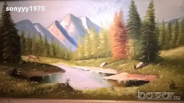 F.maius.-69 огромна испанска картина 131/66см-внос канарите, снимка 9 - Антикварни и старинни предмети - 16062521