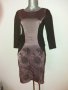 Дамска рокля черно с лилаво, размер М, официална, снимка 1
