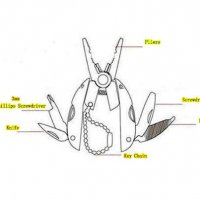Мултифункционален инструмент ключодържател-6 в 1, снимка 3 - Фен артикули - 20548937