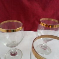 Ретро кристални чаши с златен кант , снимка 9 - Антикварни и старинни предмети - 19581397