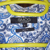 мъжка памучна риза марка SMOG Slim fit , снимка 3 - Ризи - 23122325
