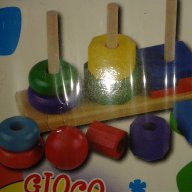 Дървена играчка рингове, за деца от 1-3 години, снимка 3 - Образователни игри - 12897437