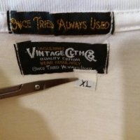 Мъж.тениска-"VINTAGE CLTH Co"/памук/,цвят-кремав. Закупена от Германия., снимка 3 - Тениски - 21861581