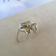 Нежен сребърен дамски пръстен със седеф, снимка 7 - Пръстени - 13569738