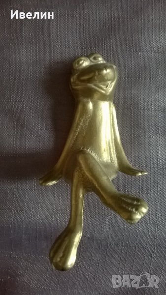 месингова статуетка-жаба 3, снимка 1