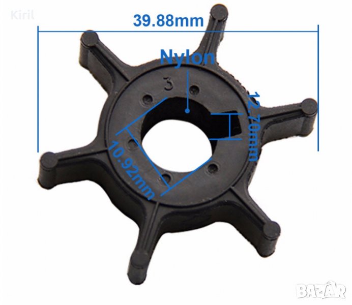 ВОДНА ПОМПА ИМПЕЛЕР за Yamaha 4HP 5HP 6HP Извънбордов мотор 6E0-44352 6E0-44352-00-00 6E0-44352-003 , снимка 1