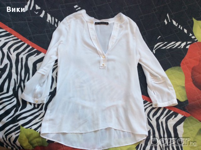 дамска бяла риза Зара, снимка 3 - Ризи - 16630946