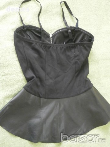  Елегантно бюстие от изкуствена кожа и ликра T A L L Y W E I J L, ново, размер М