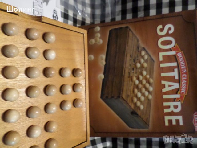 НОВО! Дървена игра с топчета Solitaire, снимка 1 - Други игри - 25761960