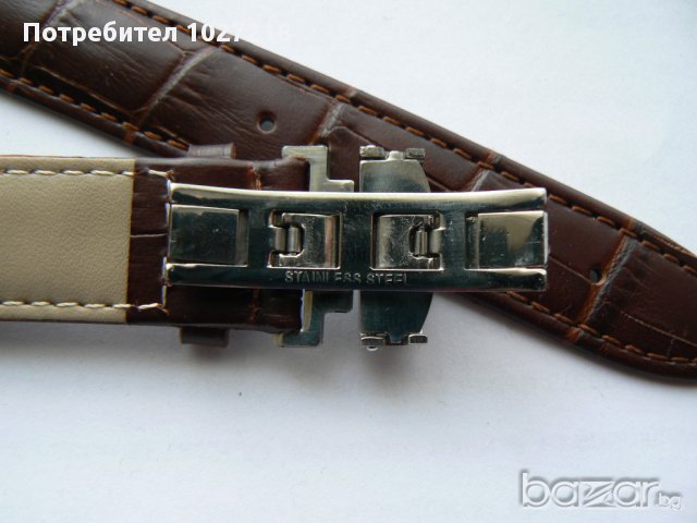  Кожена кафява каишка 20мм, снимка 4 - Каишки за часовници - 10859570