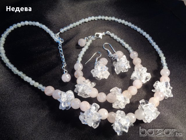 Колие , гривна и обеци от полускъпоценни камъни, снимка 4 - Бижутерийни комплекти - 11110504