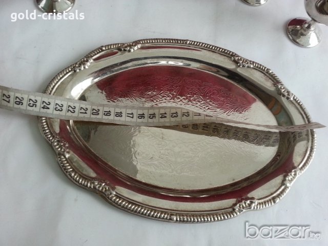 Посребрени чашки за ракия с поднос, снимка 8 - Антикварни и старинни предмети - 20696631