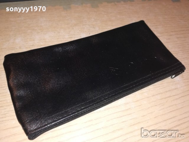 shure-кожен калъф за профи микрофон-21х10см с цип